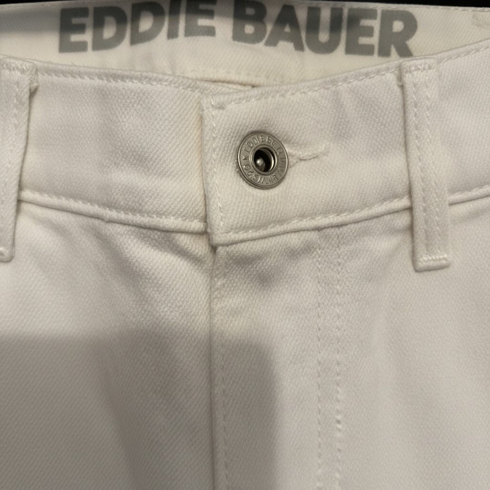 NWT Eddie Bauer Voyager Everyday White High Rise Crop Straight Leg Jeans 10 NEW - Picture 5 of 9
